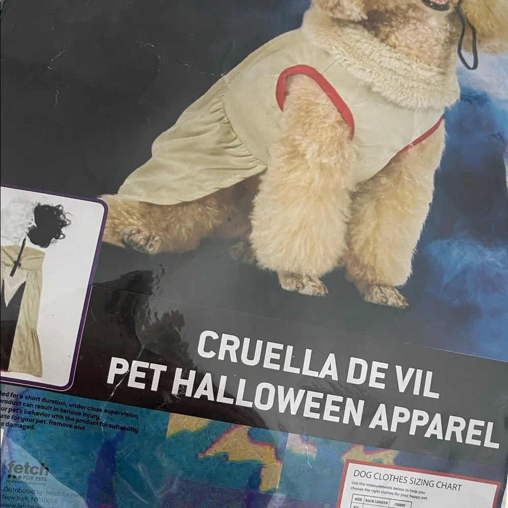 Disney Pet Halloween Disney Villains Cruella Dog Costume Officially Licensed nwt